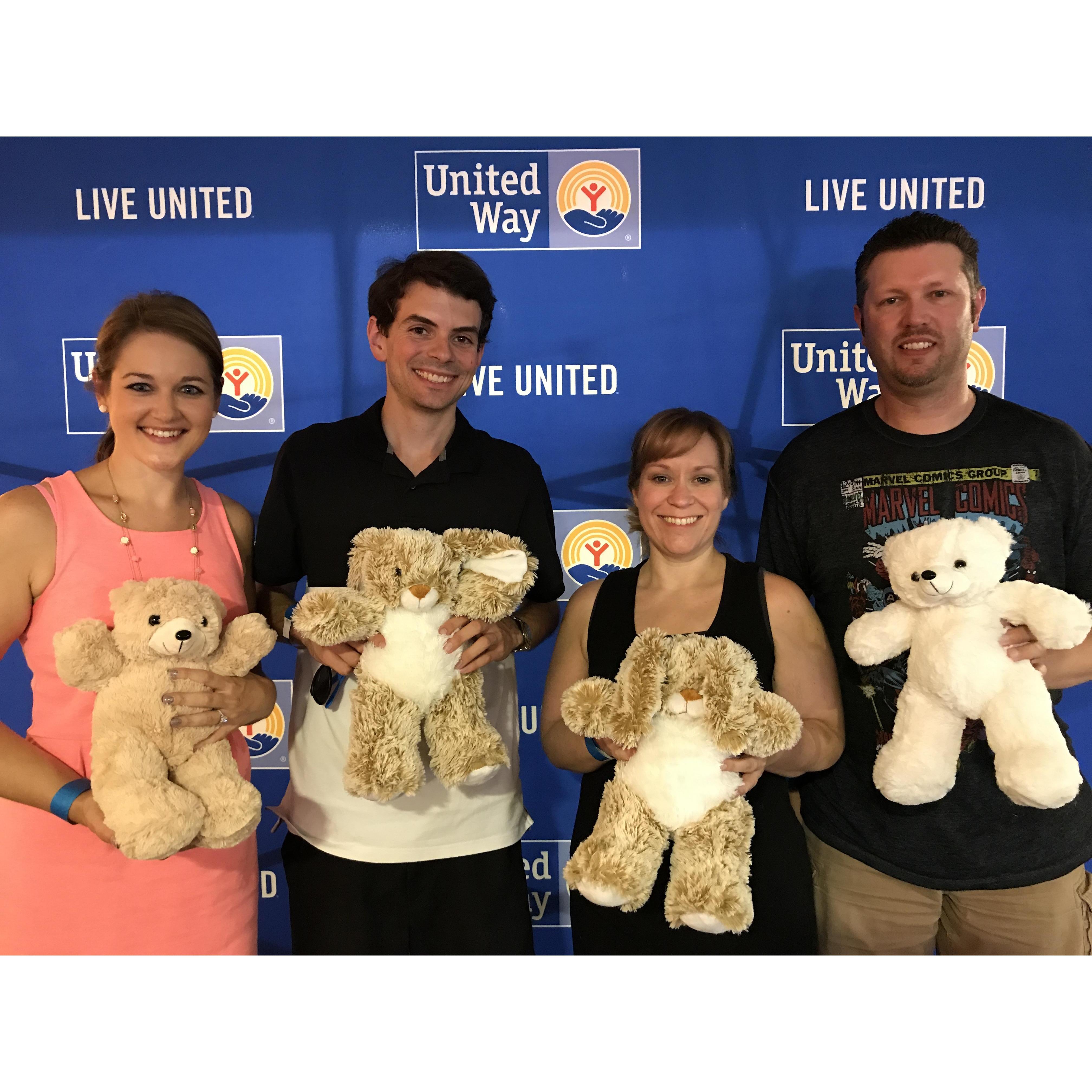July 2018 - Wichita, Kansas - Having a beary good time with our dear friends Christy and Wally at Wichita's big birthday bash
