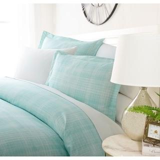 Luxury Crosshatch 3 Piece Duvet Cover Set Gray & King Size