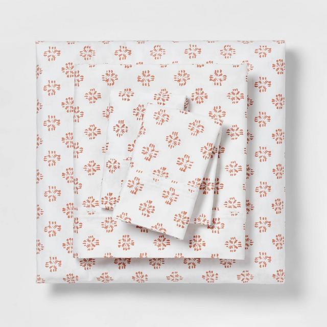 Queen 400 Thread Count Performance Printed Sheet Set Cosmic Rust - Threshold™