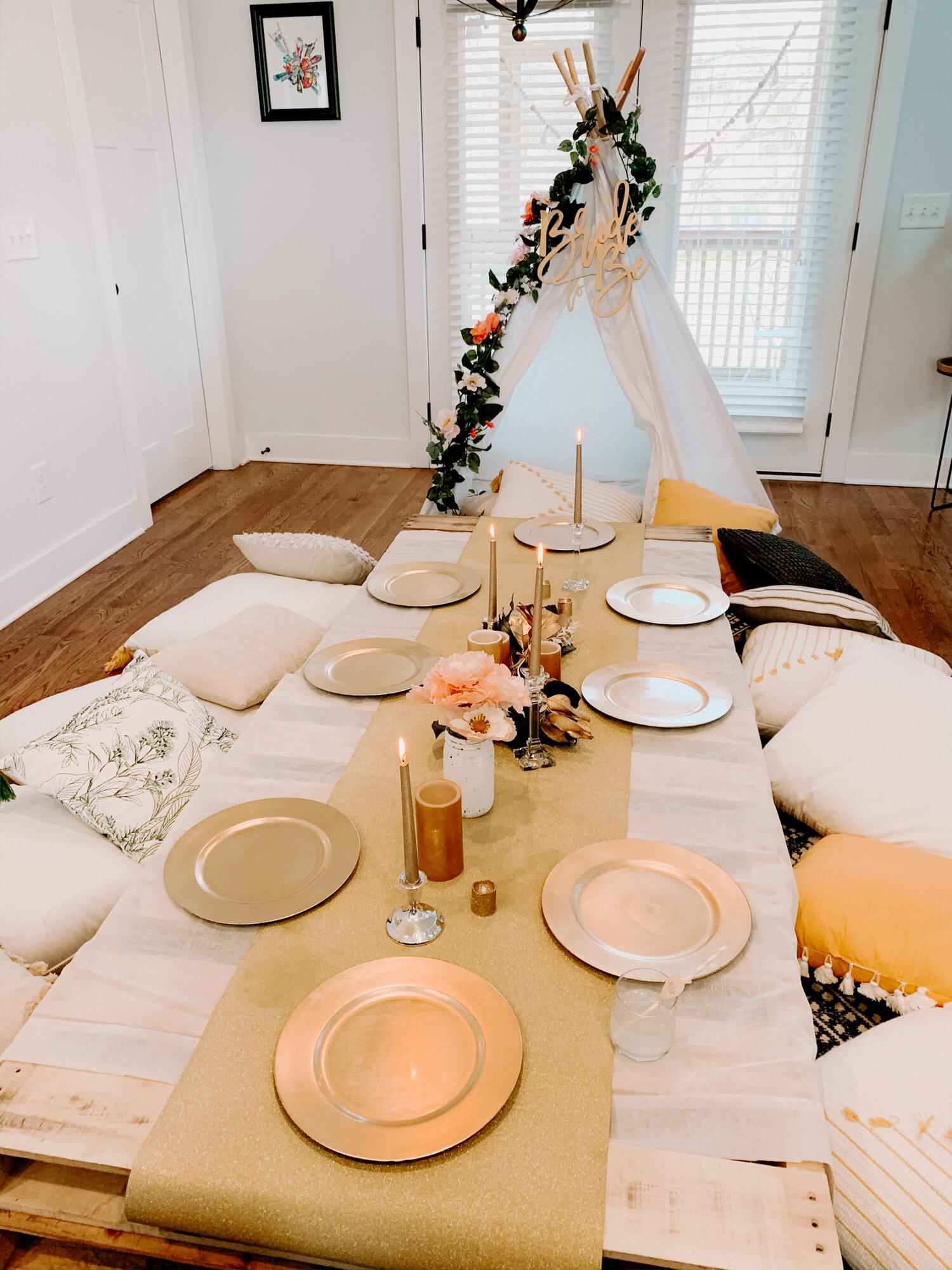 Sweet boho bridal shower nook