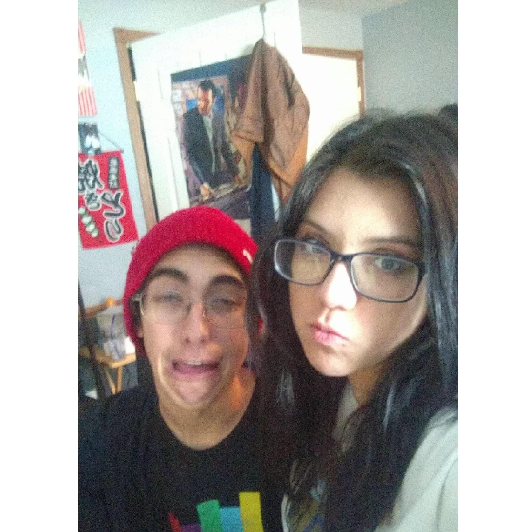 Goofing around.