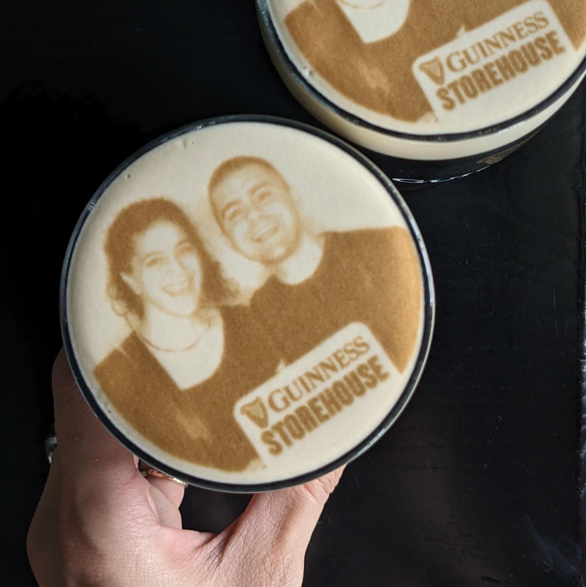 We got a 'stoutie' - selfie printed on a Guinness pint in our Europe trip in September 2023
