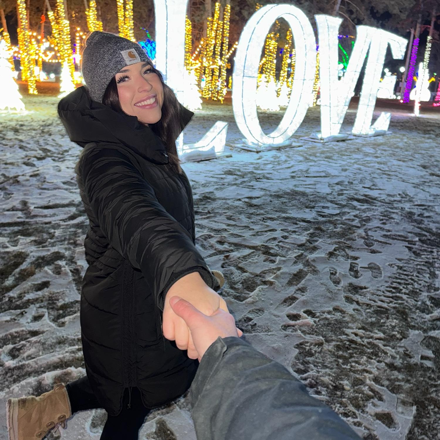 We bare the cold for all of the fun holiday lights!! Christmas is our favorite holiday. (Blake’s #1, Syd’s #2)
