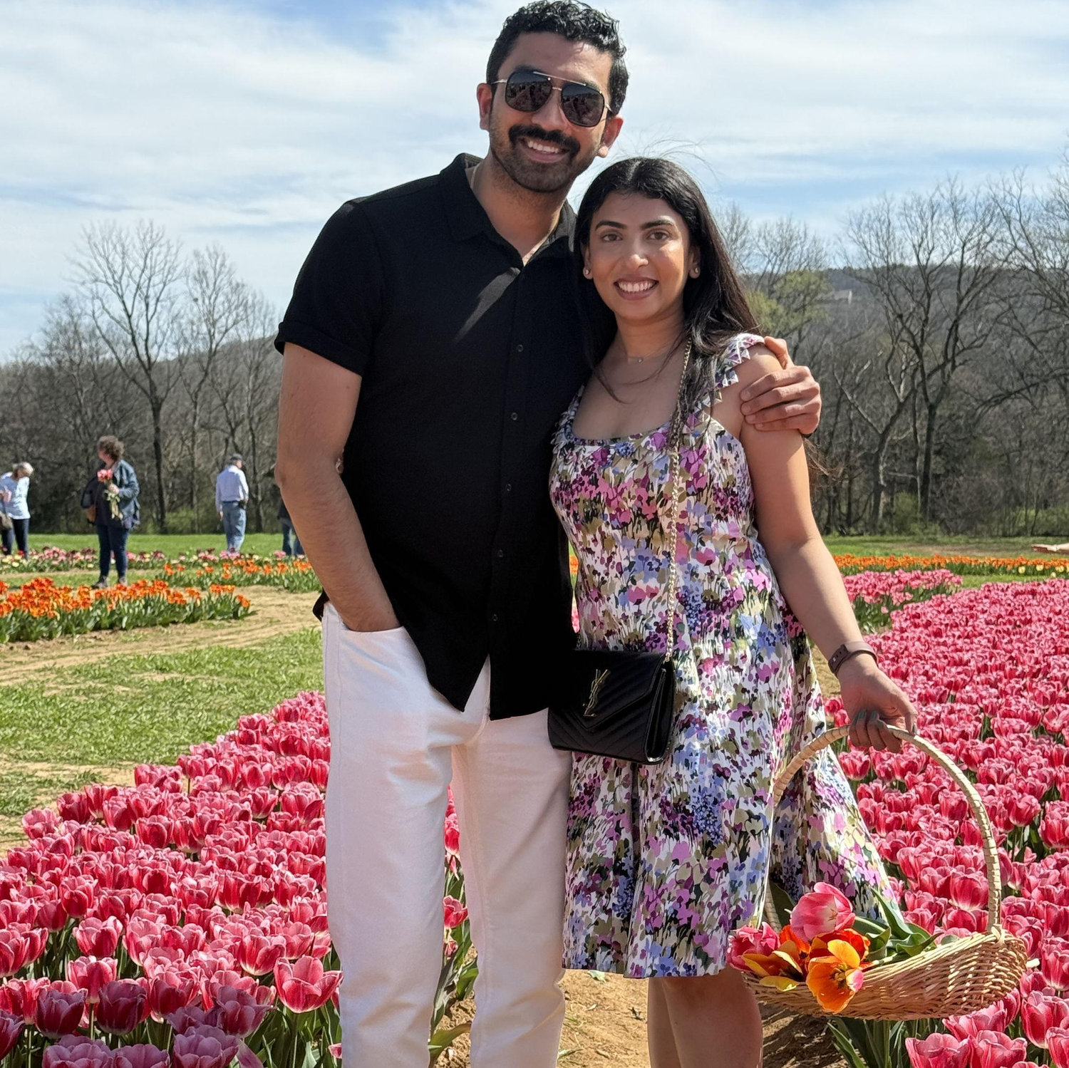 She said: I want to blend with these flowers, Tulip Festival, Arkansas