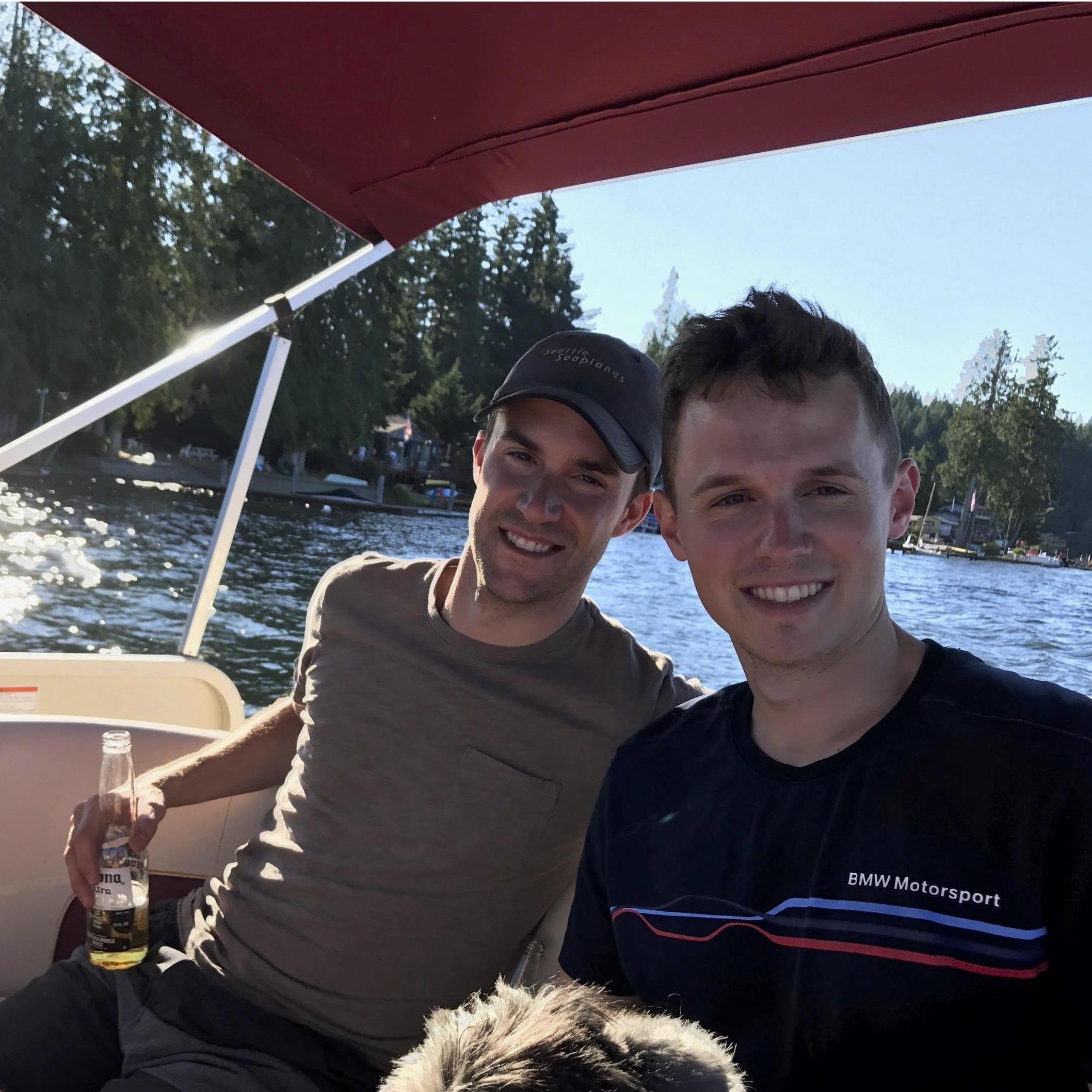 Summer evenings on the party barge, Mason Lake, Washington.