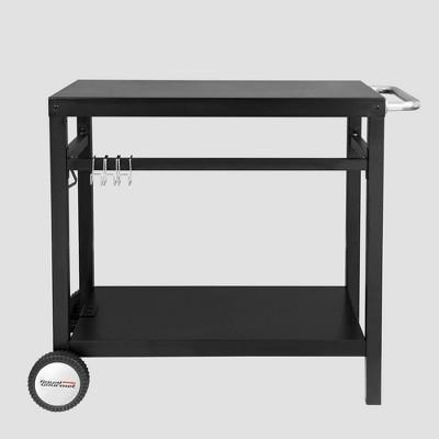 Double Shelf Movable Patio Console Table