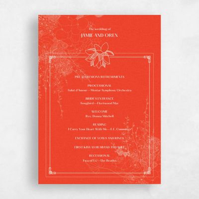 Orange Wedding Program - Ames