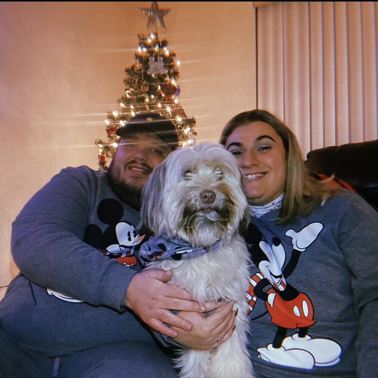 Christmas 2022 with our baby, Mabel.