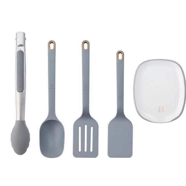 Beautiful 5-piece Cooking Set in Grey Smoke by Drew Barrymore