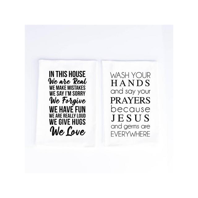 2pk Cotton Wash your Hands Kitchen Towels - Wildwood Landing
