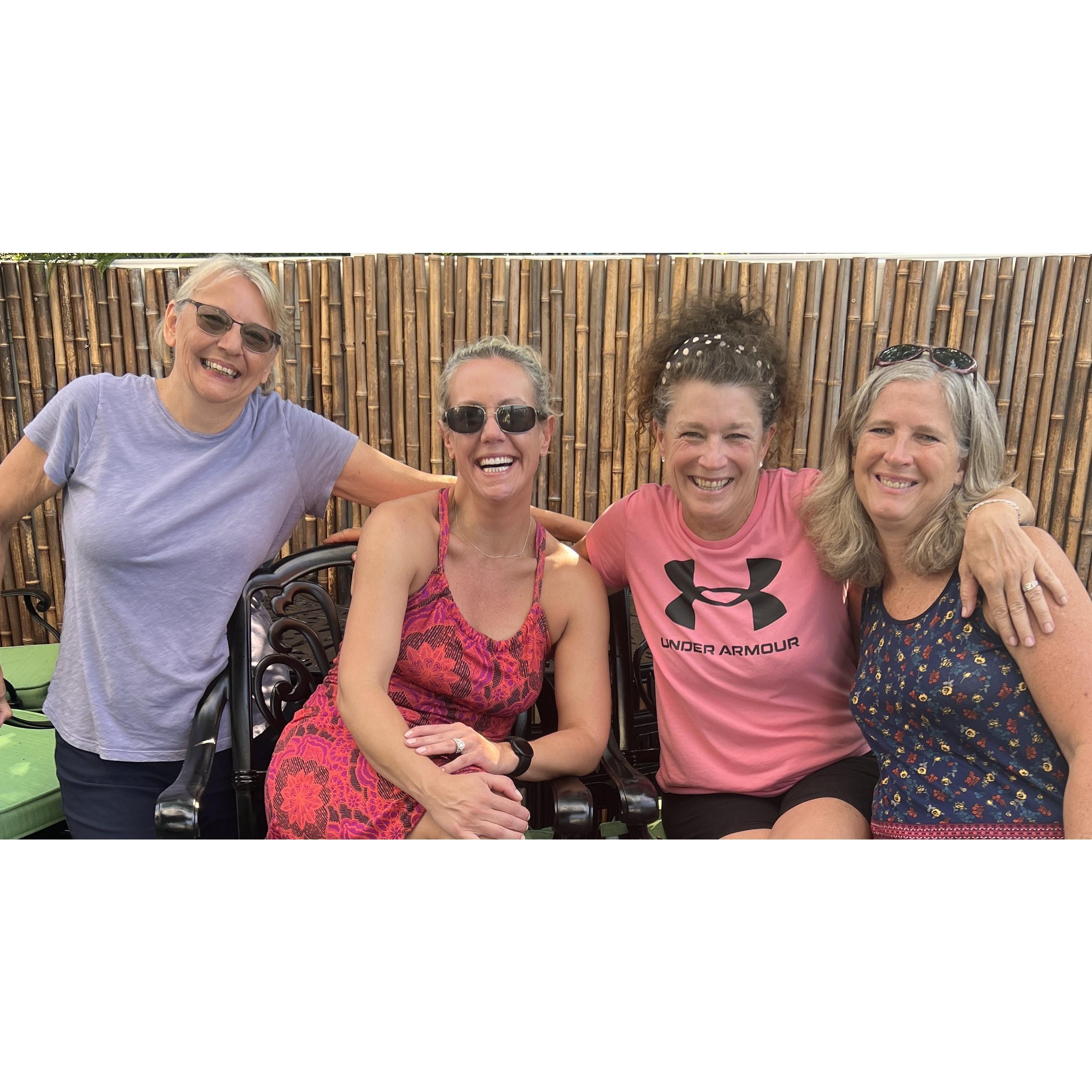 Bridesmaids, cousin Lisa, cousin Kelly, Marcia and best friend Wendy (all Pittsburgh girls!)  Wedding Party Weekend, July 2022