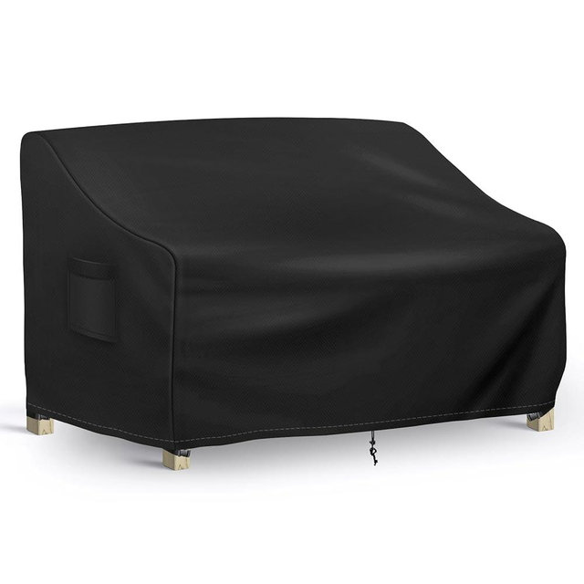 Richwon Patio Loveseat Cover Waterproof, 2-Seater Outdoor loveseat Cover, Patio Furniture Covers with Air Vent and Handles, 54W x 37D x 35H Inches, Black
