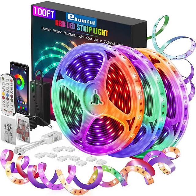 ehomful 100 Feet Led Strip Lights , 900 Lights Ultra Long App Control RGB Led Light Strip with Remote ,Led Lights for Bedroom,Music Color Changing for Room,Home and Kitchen Decoration