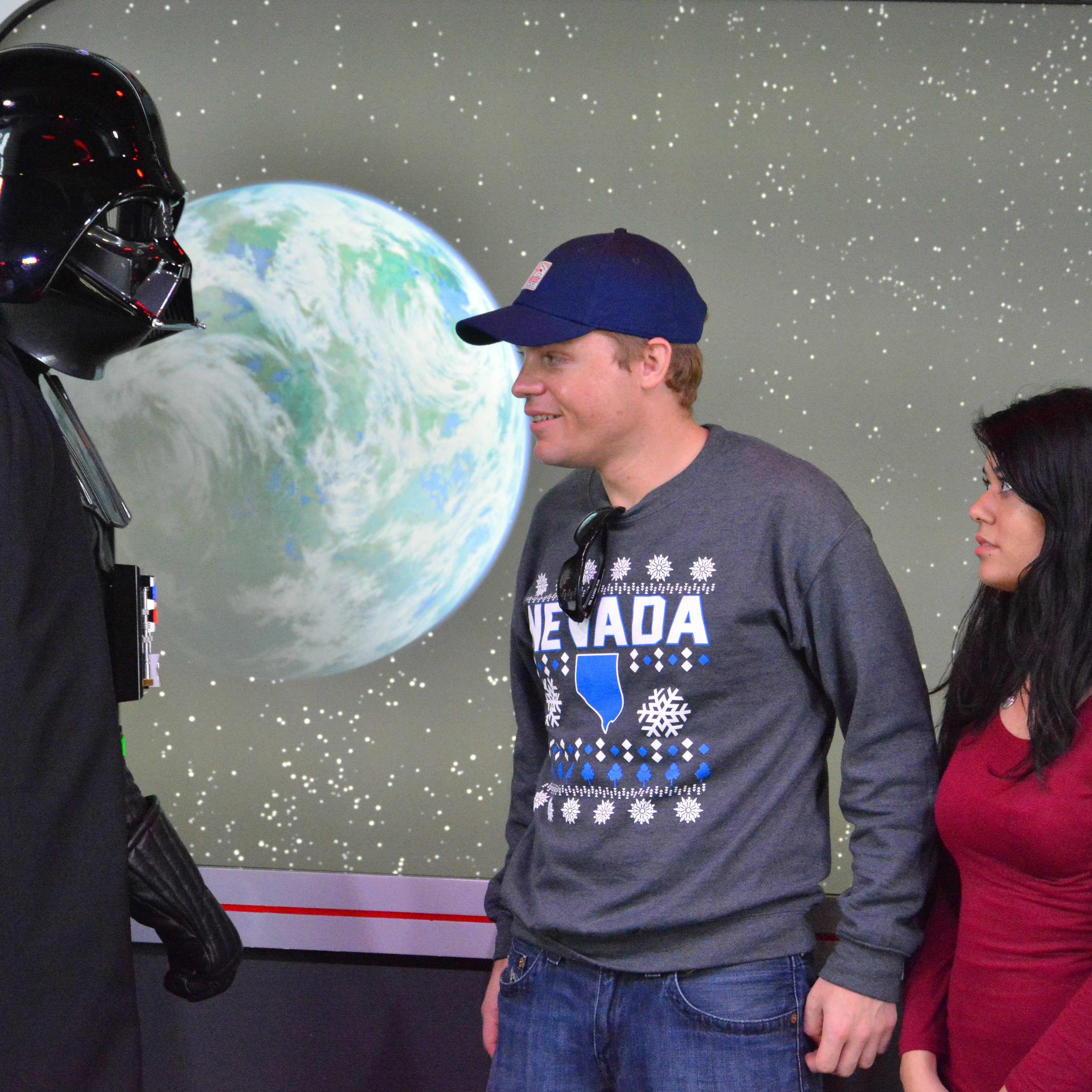Meeting Darth Vader ... He is scary! 