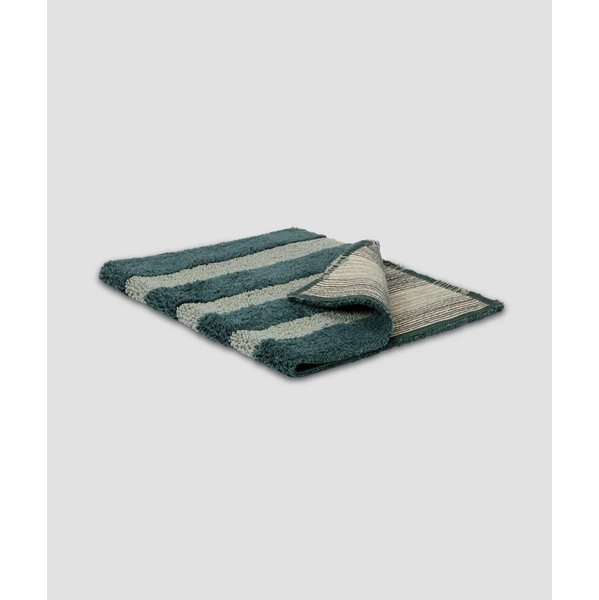Pine Green Pembroke Stripe Cotton Bath Mat