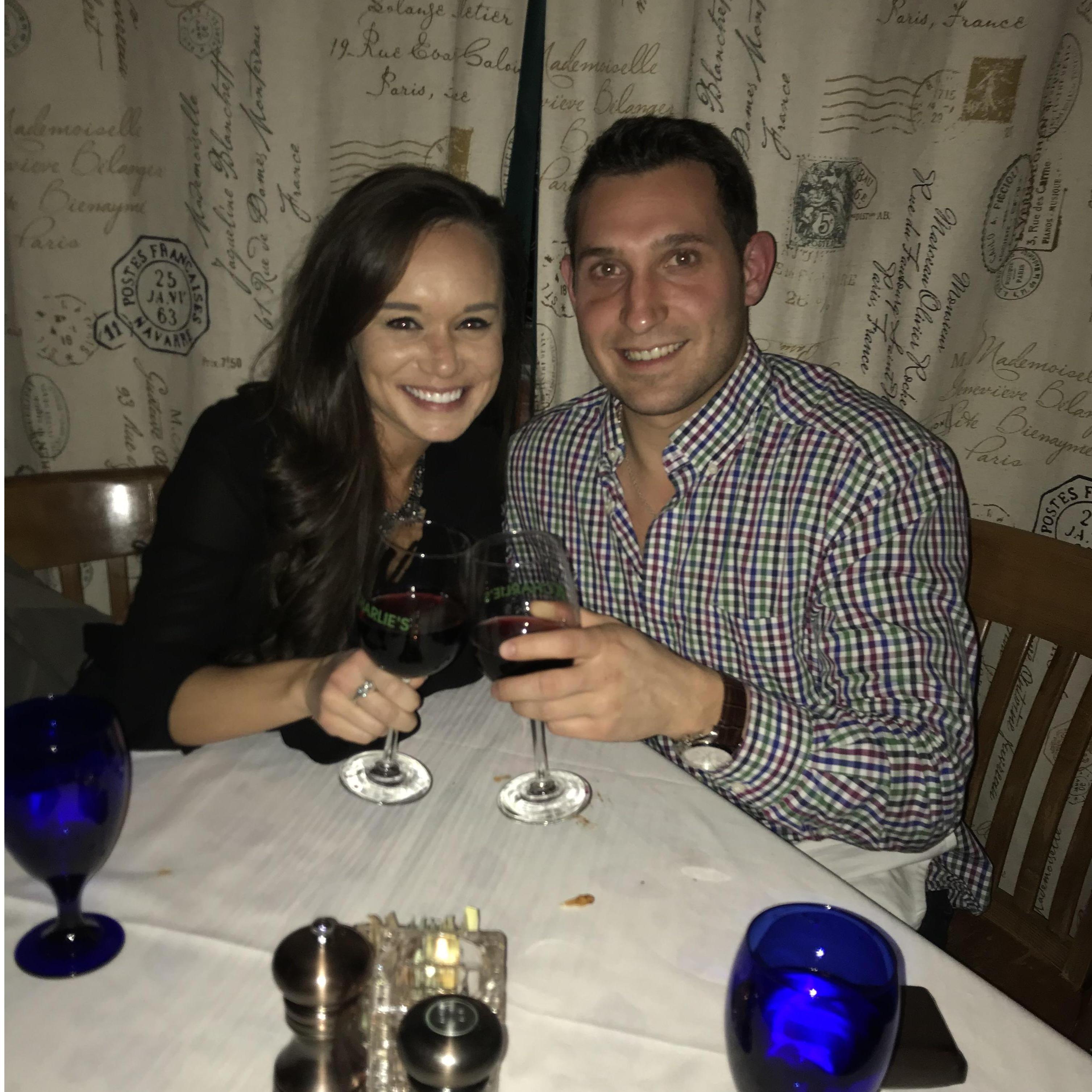 Our first date! The waitress insisted on a picture-we are so glad she did!