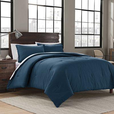 Garment Washed Solid Full/Queen Comforter Set in Lavender