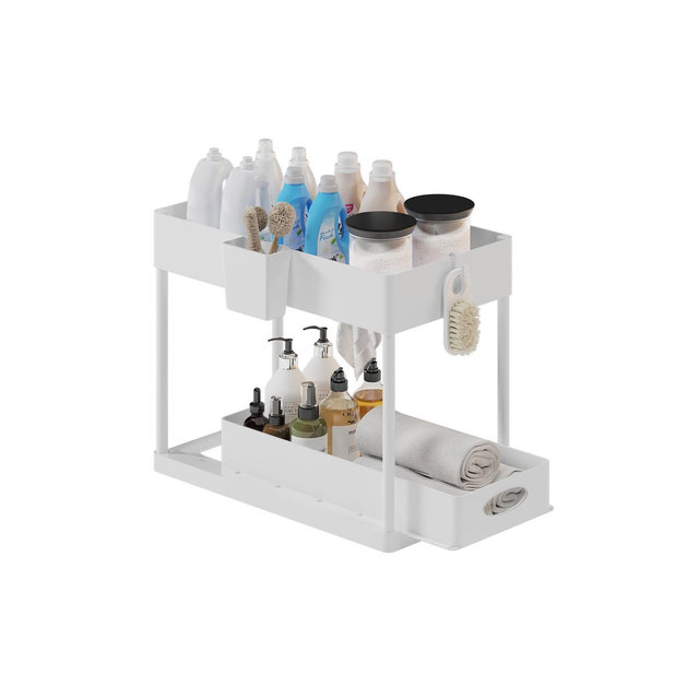 StorageBud 2-Tier Sliding Under Sink Organizer - White - 1 Pack