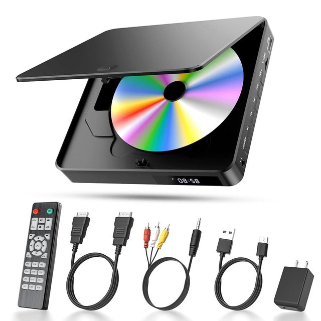 Mini DVD Player HDMI, ARAFUNA DVD Players for TV Included HDMI RCA Cord, All Region Compact Player, Breakpoint Memory Support USB, Built-in PAL/NTSC, Small DVD Player for TV with Remote Control