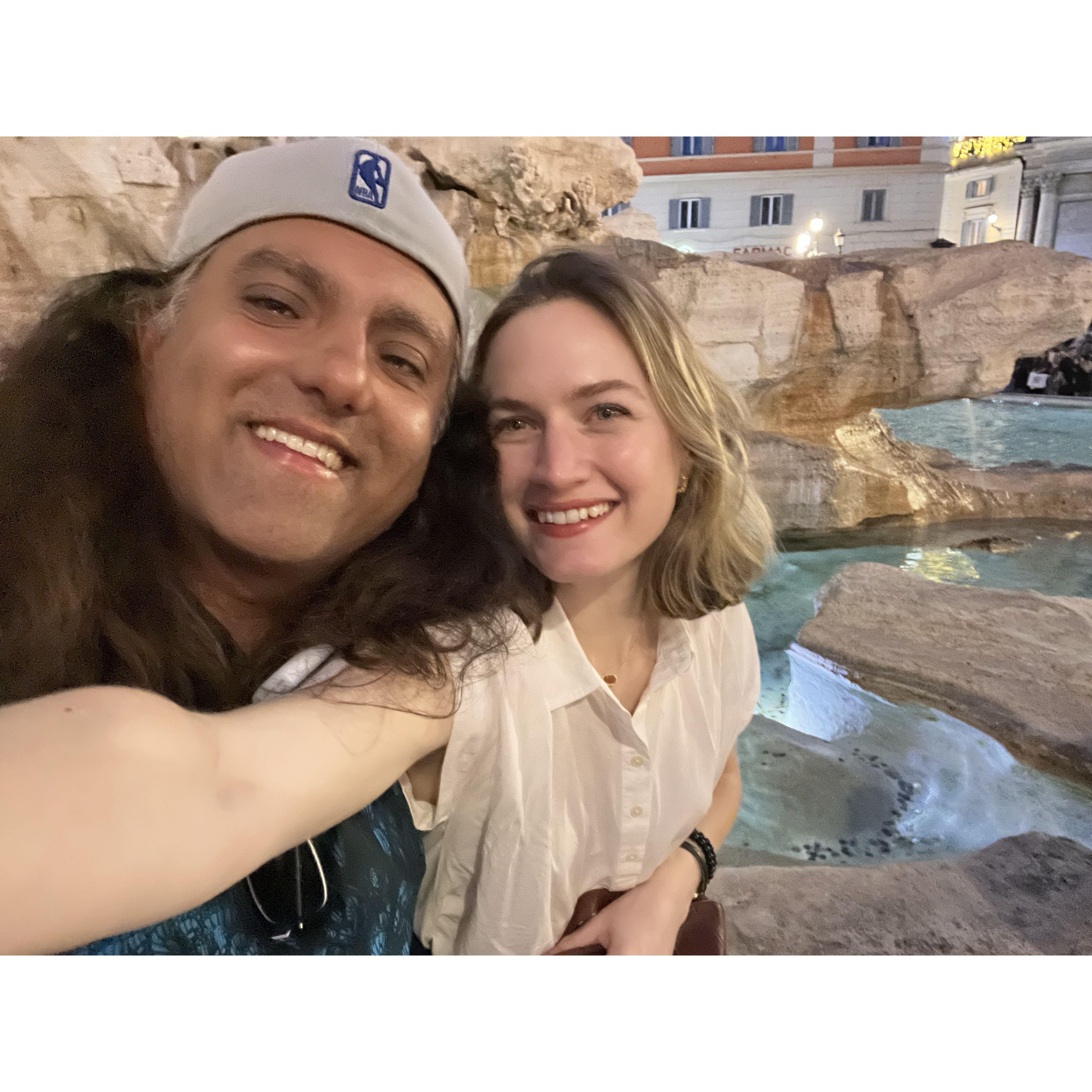 We threw coins in the Trevi Fountain.