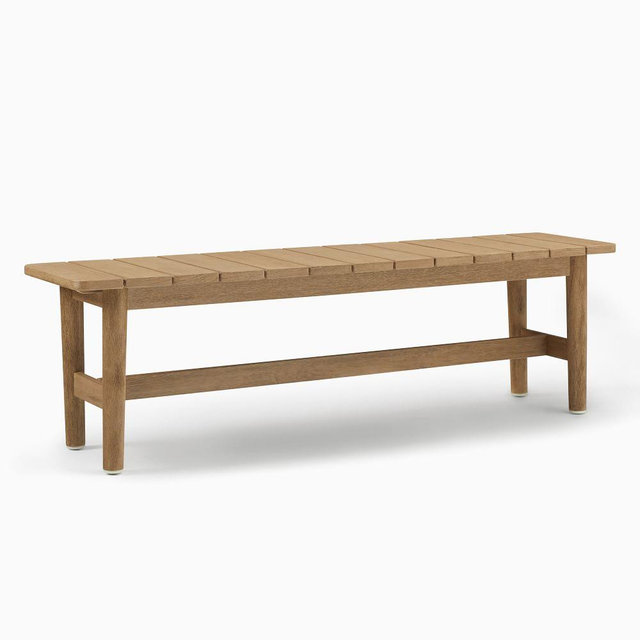 Hargrove Outdoor Dining Bench, 64 Inches, Reef