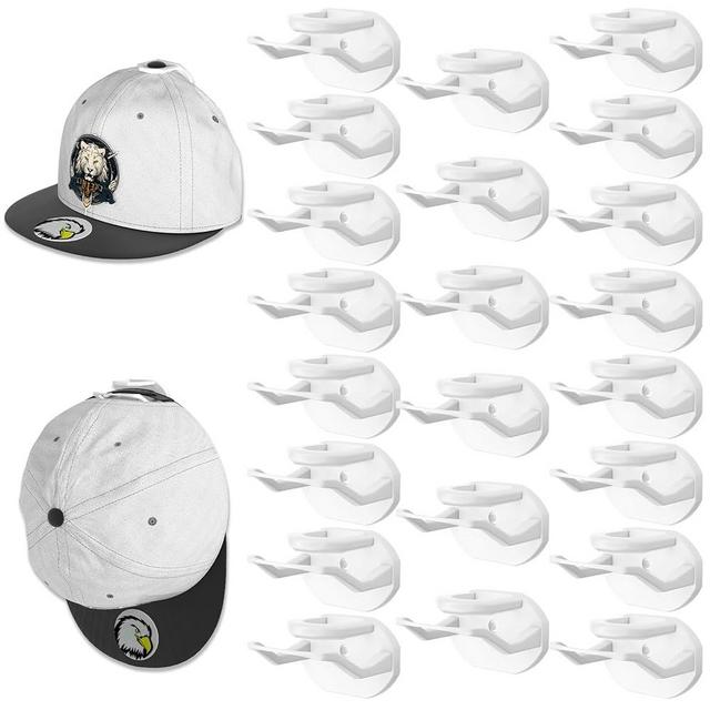 Niunuerga 22 Pack Adhesive Hat Hooks for Wall, Super Strong Hat Rack for Baseball Caps, Minimalist Hat Organizer Display for Home Decor, Hat Hangers Holder for Wall, Door, Closet, No Drilling (White)