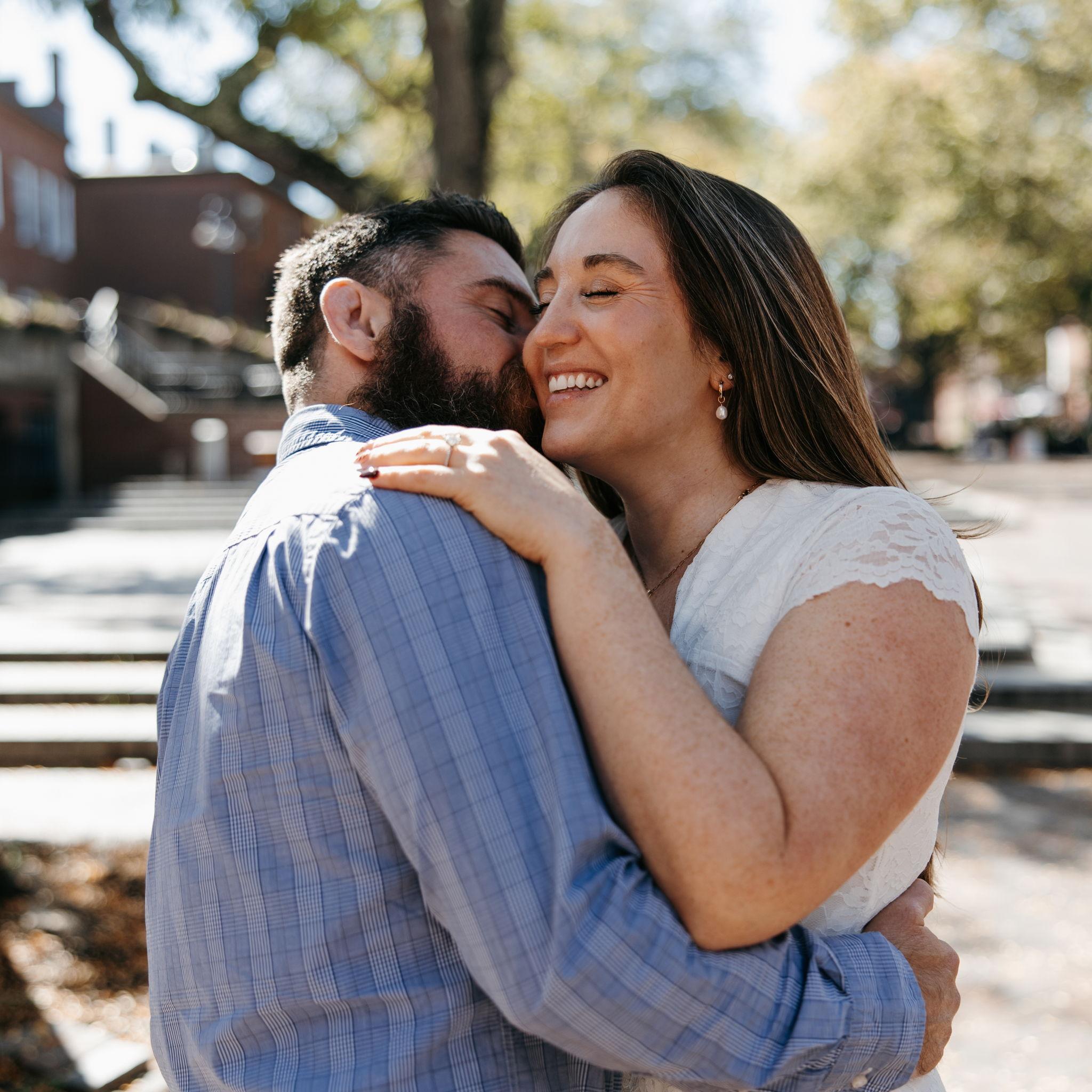 Engagement photos in downtown Newburyport