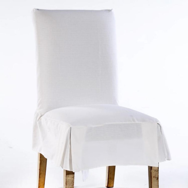 Cotton Duck Short Skirt Dining Chair Slipcover