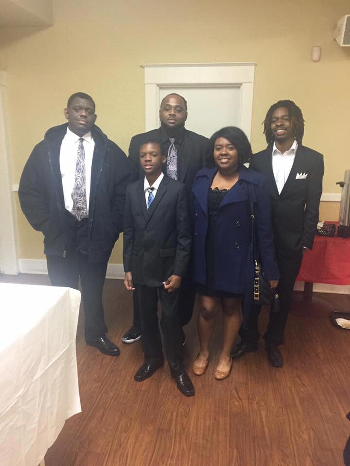 Julian, Justin, Jade, Jordan, and William attending a funeral