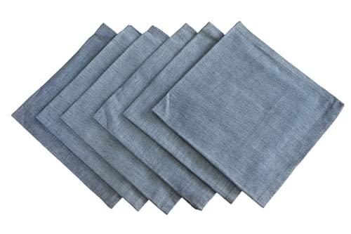 Yourtablecloth Chambray Cloth Napkins-Set of 6 (Blue, 20 x 20)