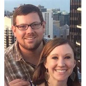 We like taking pictures on top of tall buildings! This is Marina Towers in Chicago.