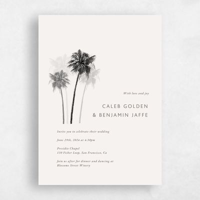 White Greenery Wedding Invitation - Anacostia Portrait