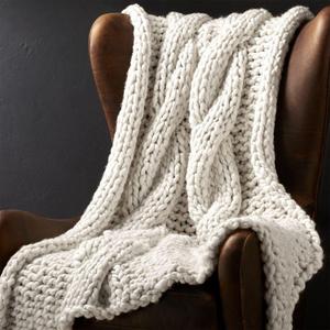 Cozy Knit Ivory Throw