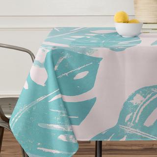 Linocut Monstera Pastel Tablecloth
