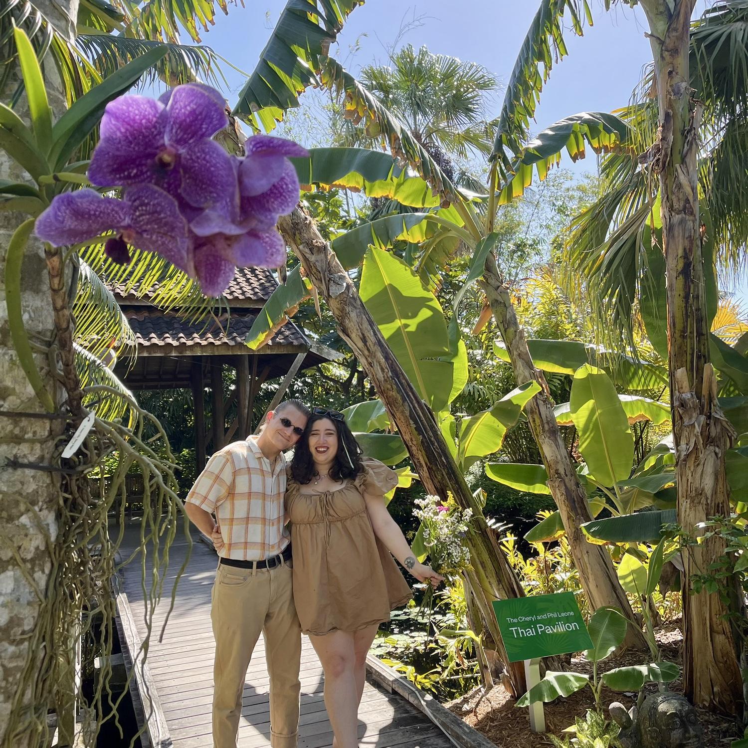 Clayman and Alanna Iove visiting botanical gardens.