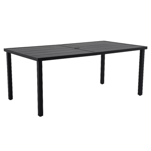 Style Selections Pelham Bay Rectangle Outdoor Dining Table 39.37-in W x 72.05-in L with Umbrella Hole