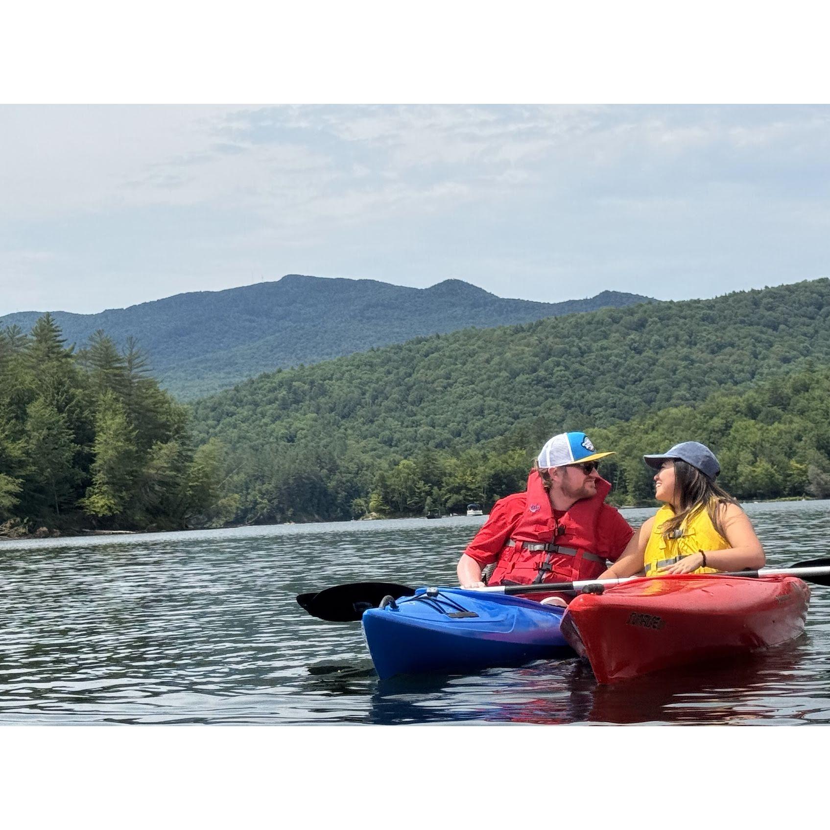 Kayaking in the Waterbury Reservoir in Vermont