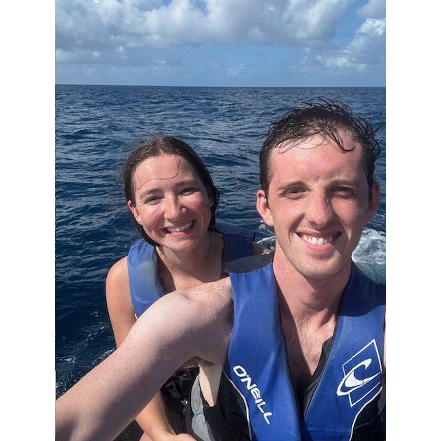 Jet skiing in the ocean