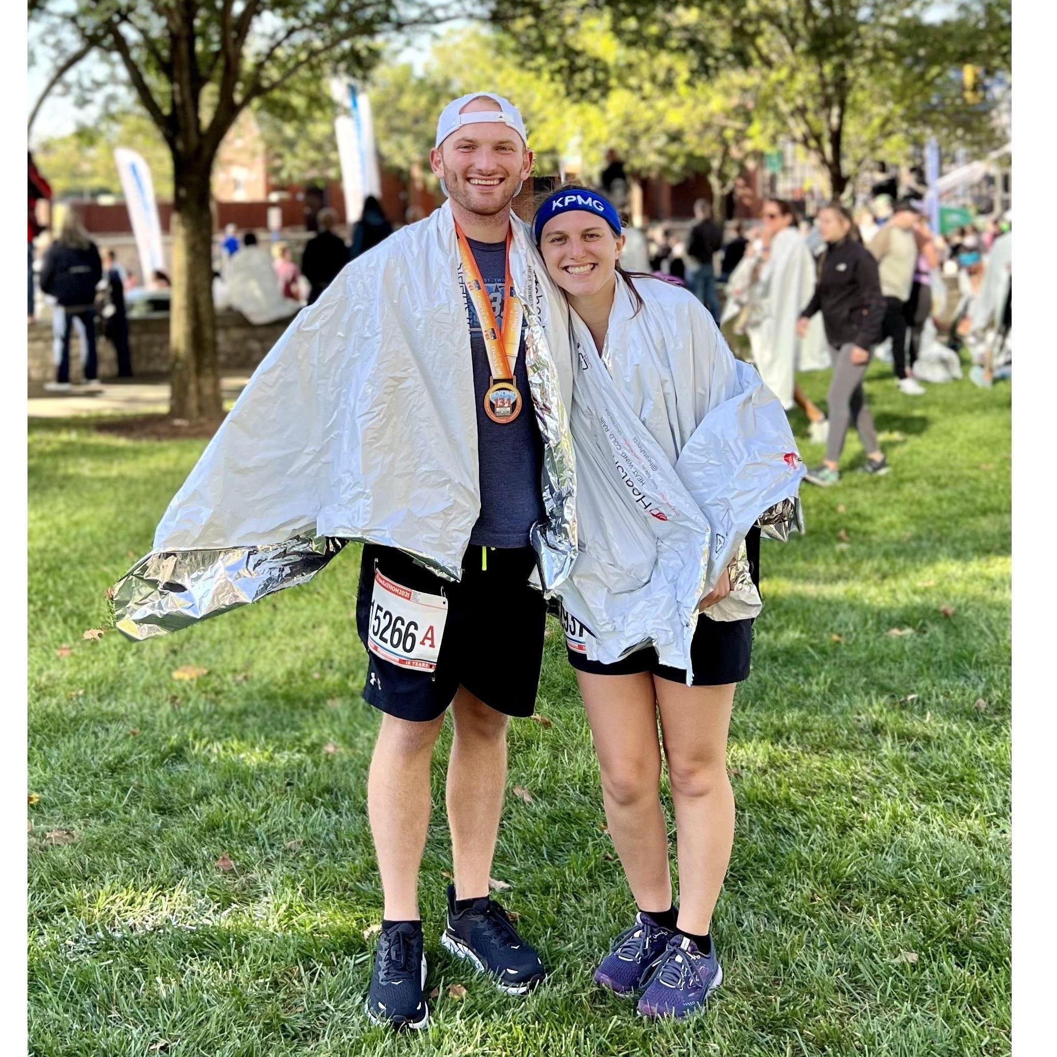 October 17th, 2021 - We both ran our second half marathon!