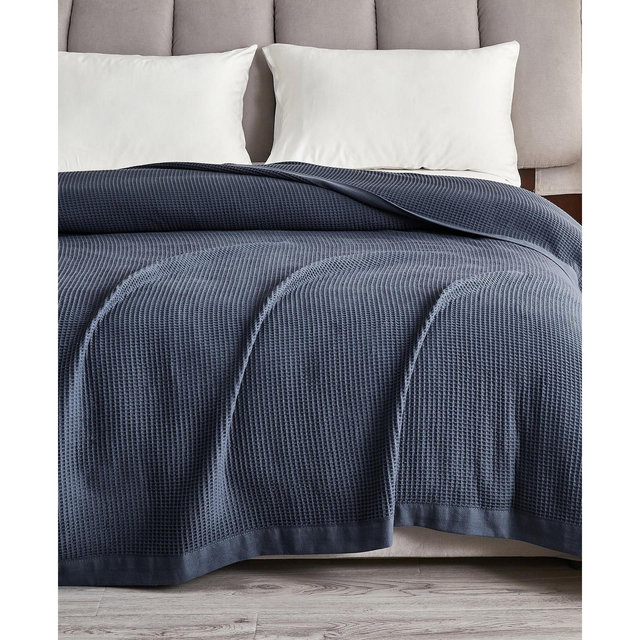 Linery & Co. Lightweight Waffle Weave Cotton Blanket, Full/Queen