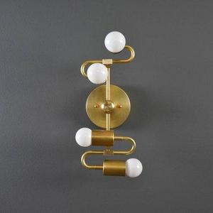 Wall Sconce Vanity 4 Light Wall Sconce Gold Raw Brass 4 Bulb Modern Mid Century Industrial Light Bathroom Vanity UL Listed
