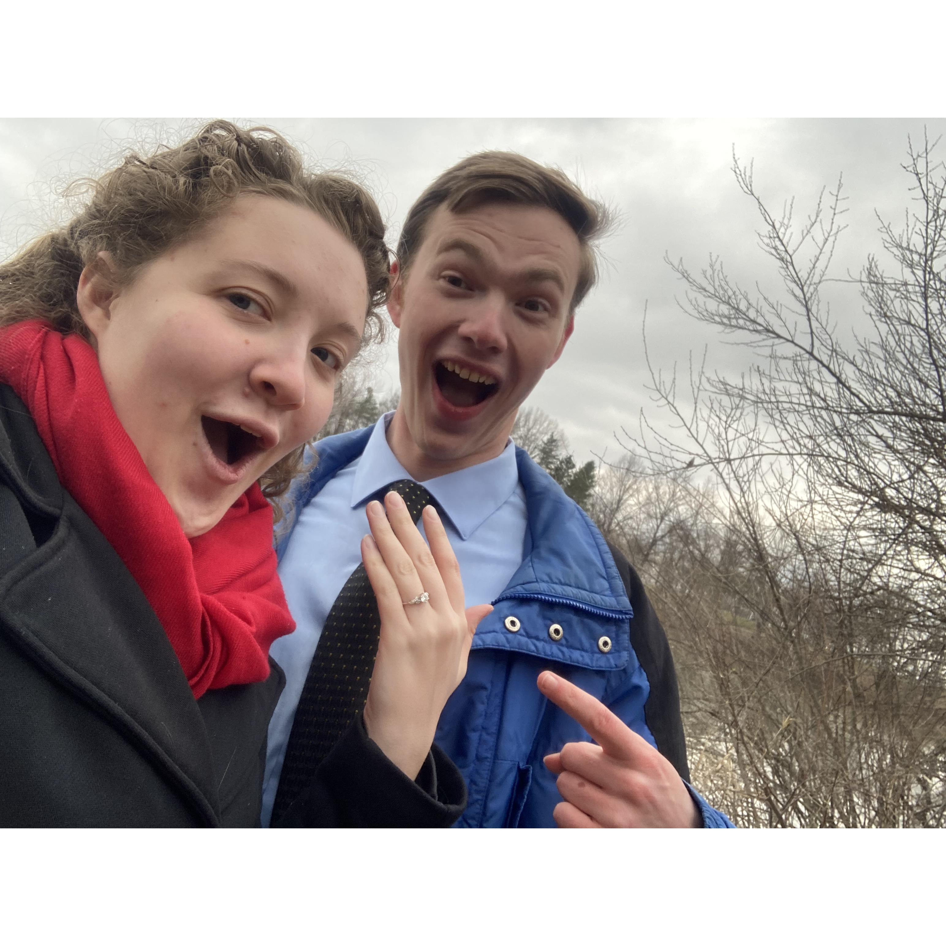 This is our totally surprised reaction to the proposal. Completely and utterly genuine.