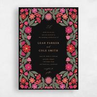 Black Wedding Invitation - Juliet Portrait