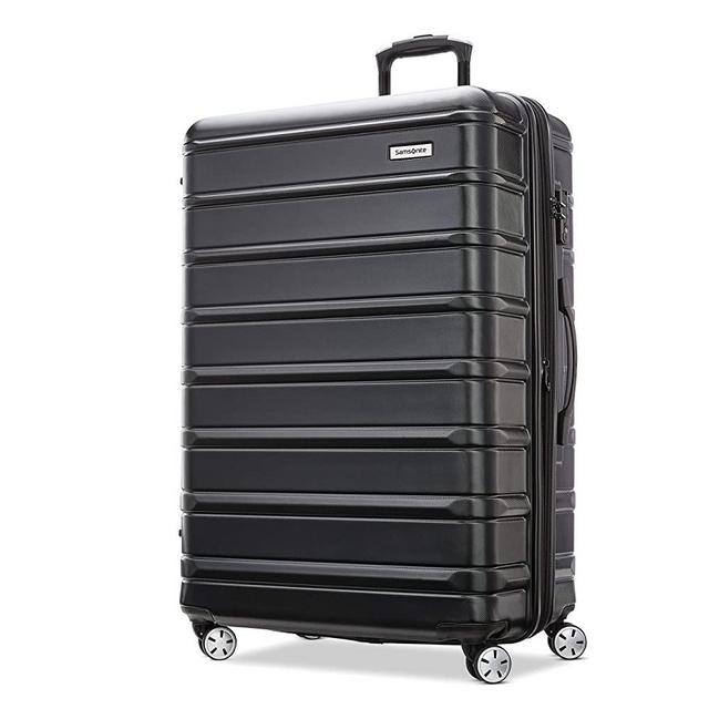Samsonite Omni 2 Hardside Expandable Luggage with Spinner Wheels, Midnight Black, Checked-Large 28-Inch