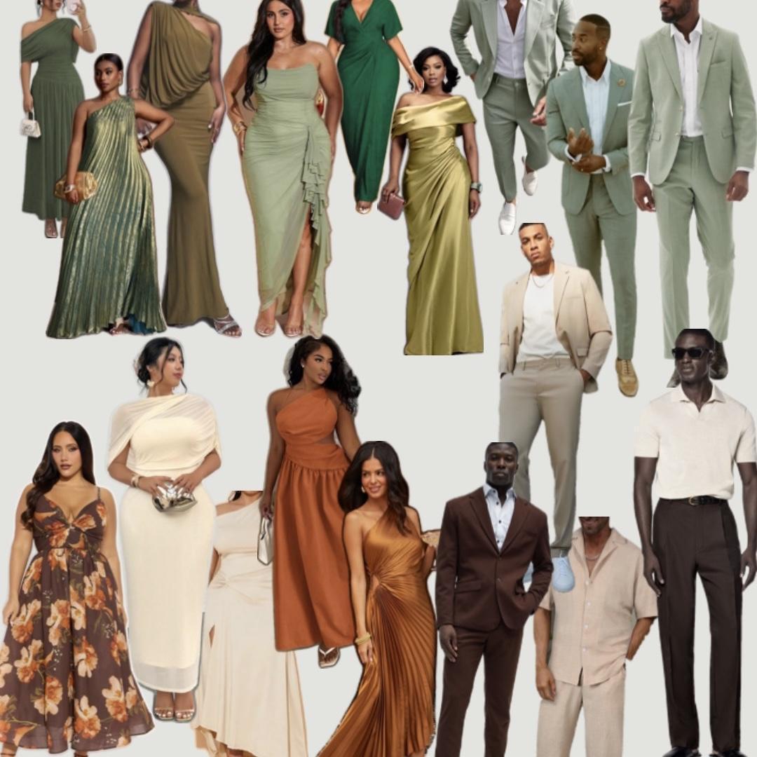 Here’s a look book for style inspiration! We are highly encouraging guests to wear our wedding colors.