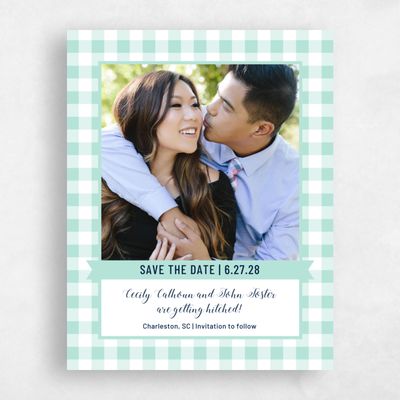 Mint, Green Wedding Save the Date - August Portrait