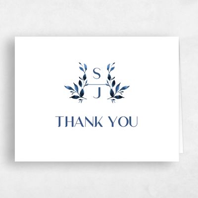 Dusty Cobalt, Blue Wedding Thank You - Madilou Landscape
