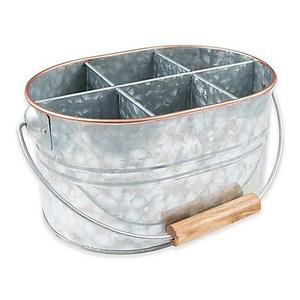 Thirstystone® Galvanized Metal and Copper Flatware Caddy