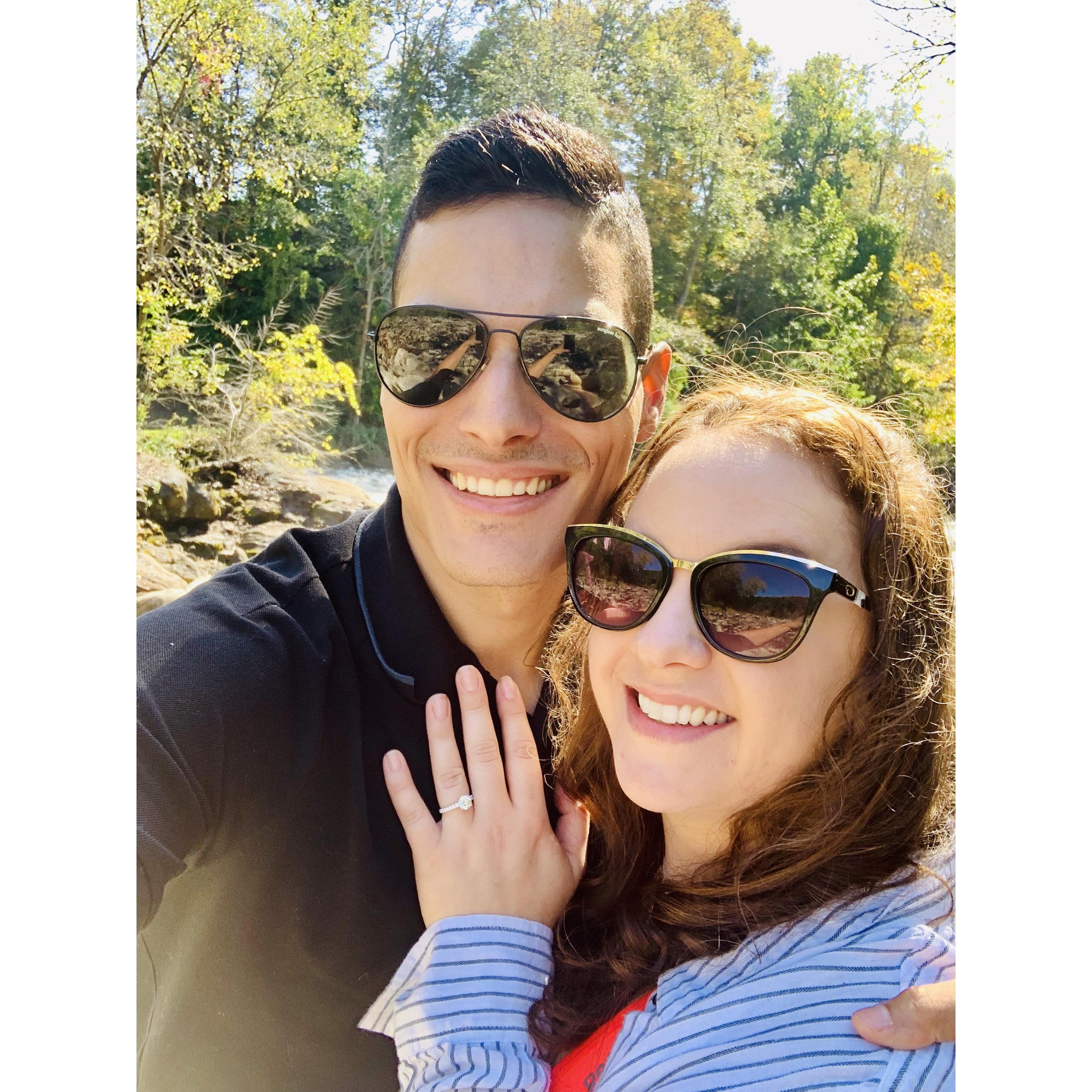 The day Rich proposed ❤️ 
At Bulls Bridge in Kent,CT - our favorite hiking spot, followed by pot pie at our favorite lunch spot, American Pie Company! 🥧