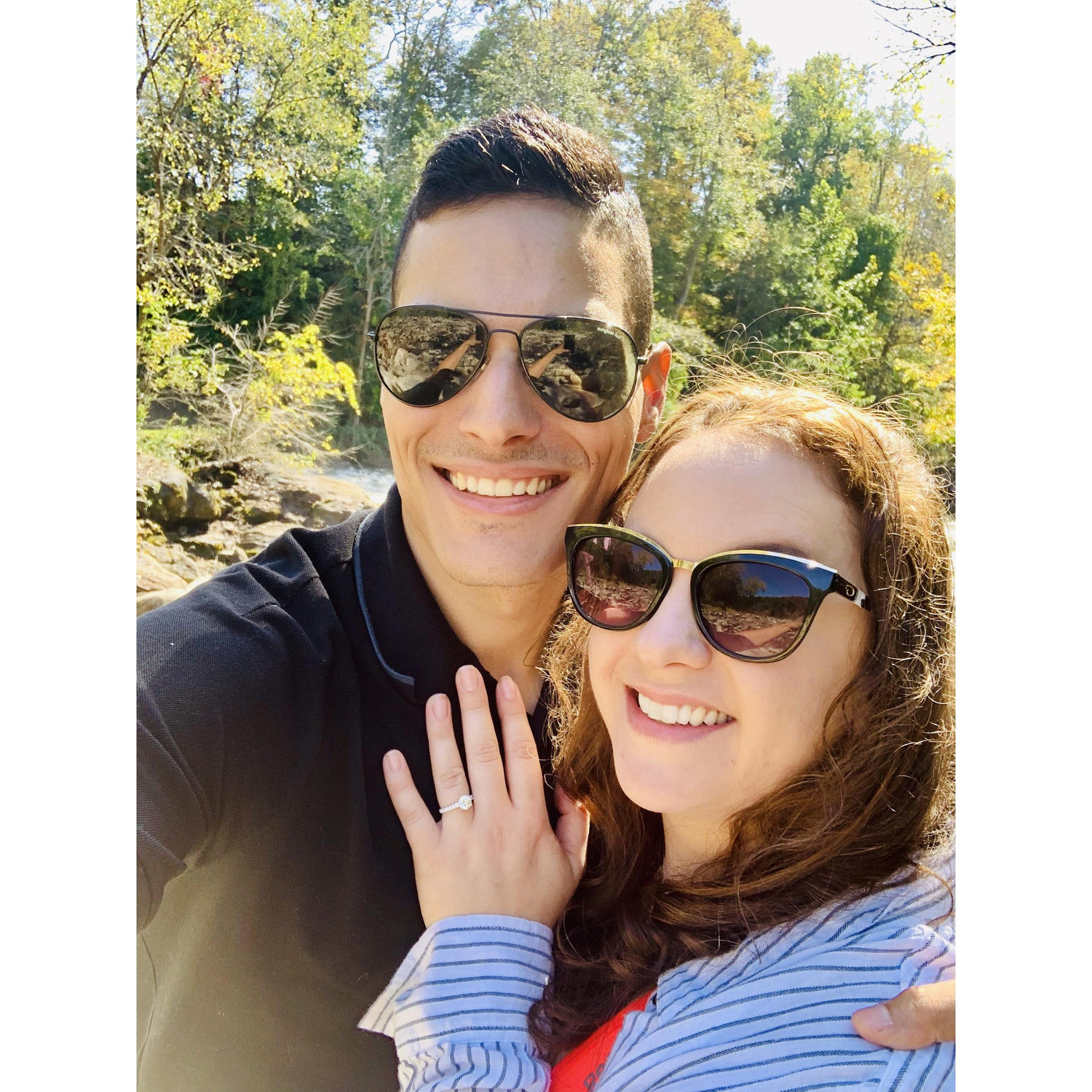 The day Rich proposed ❤️ 
At Bulls Bridge in Kent,CT - our favorite hiking spot, followed by pot pie at our favorite lunch spot, American Pie Company! 🥧